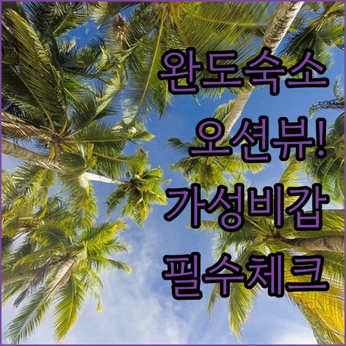 완도 숙소 추천 베스트 5 오션뷰와 가성비 좋은 호텔 리조트 비교